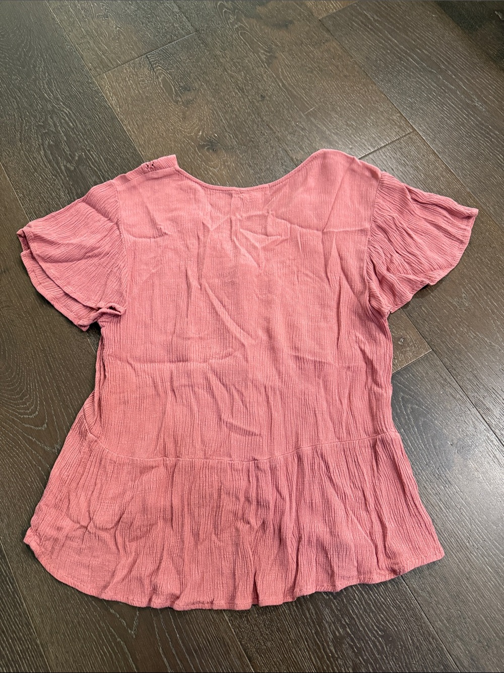 Eyeshadow Rose-Pink V-Neck Peplum Blouse - Picture 3 of 3